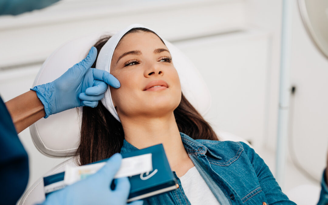 A young woman with glowing skin after cosmetic treatment